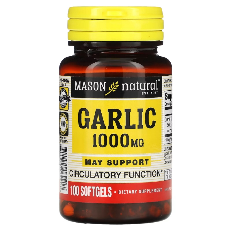 Mason Natural, Garlic Oil, 1000 mg, 100 Softgels