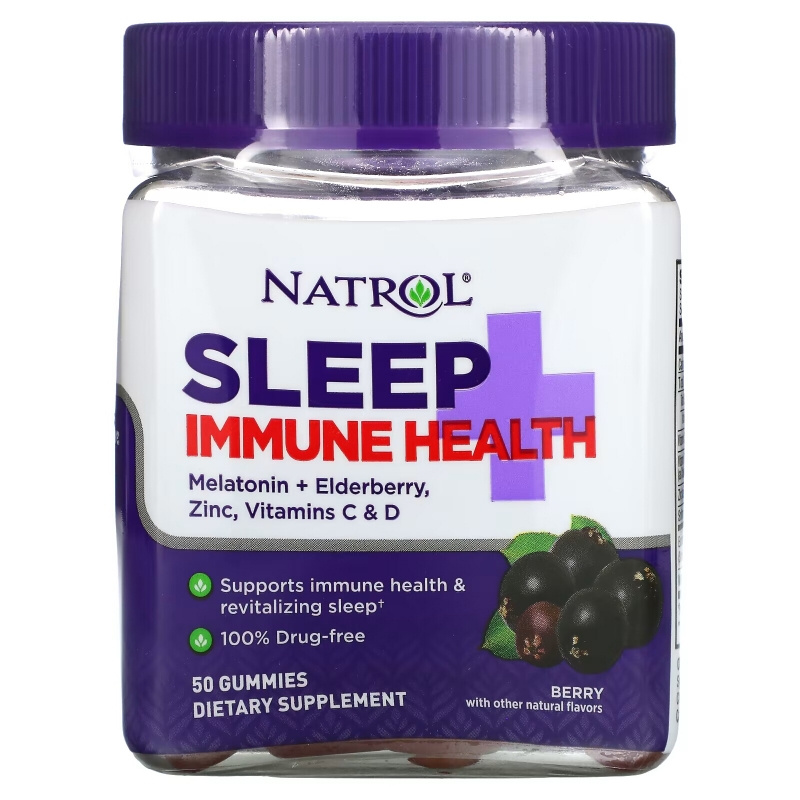 Natrol, Sleep + Immune Health, Berry, 50 жевательных таблеток