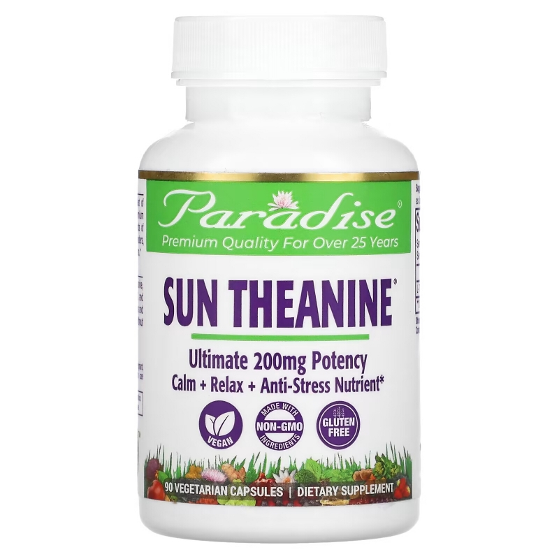 Paradise Herbs, Sun Theanine, 200 mg, 90 Vegetarian Capsules