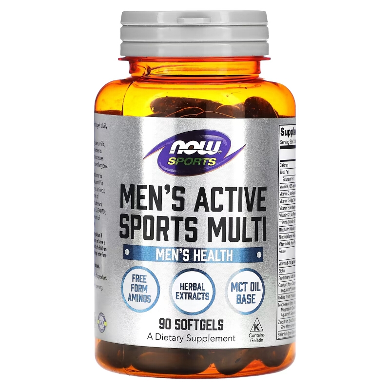 NOW Foods, Sports, Men's Active Sports Multi, 90 Softgels