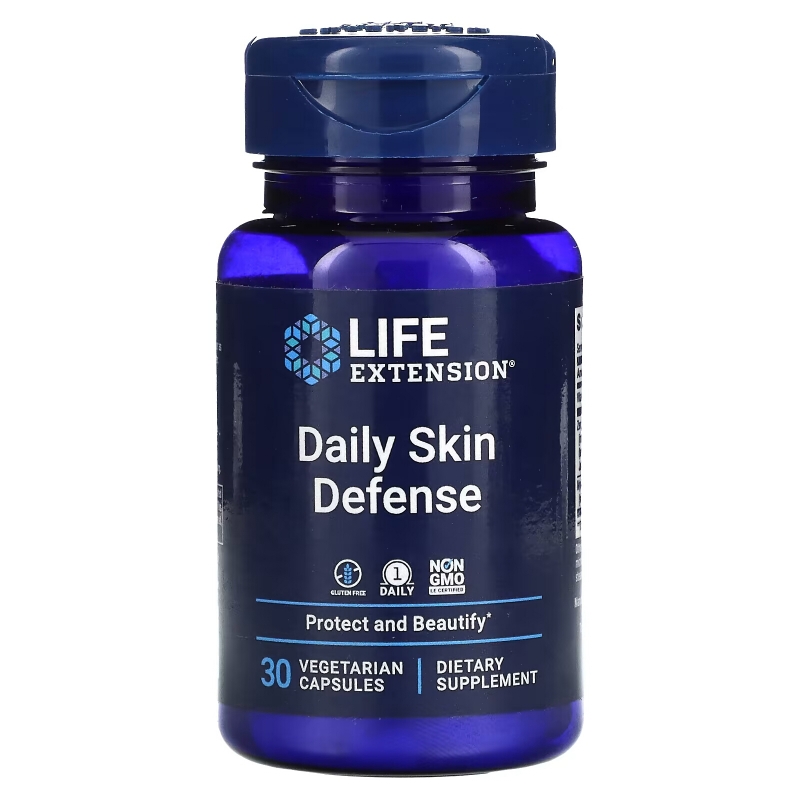 Life Extension, Daily Skin Defense, 30 Vegetarian Capsules