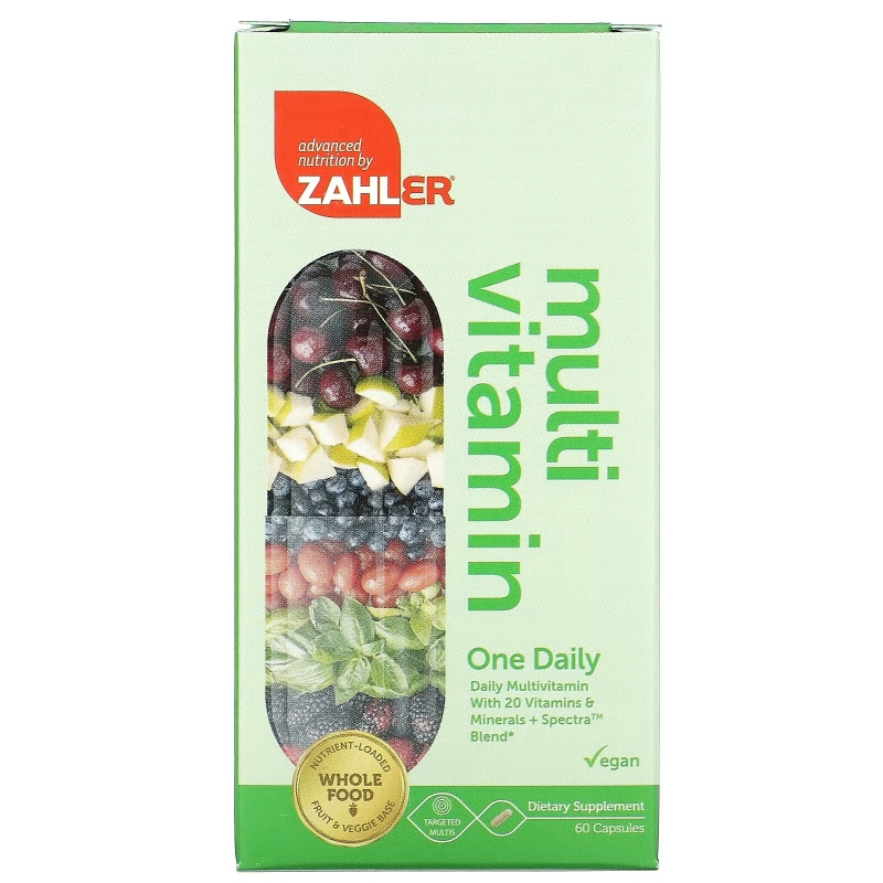 Zahler, One Daily, Daily Multivitamin with 20 Vitamins & Minerals + Spectra Blend, 60 Capsules