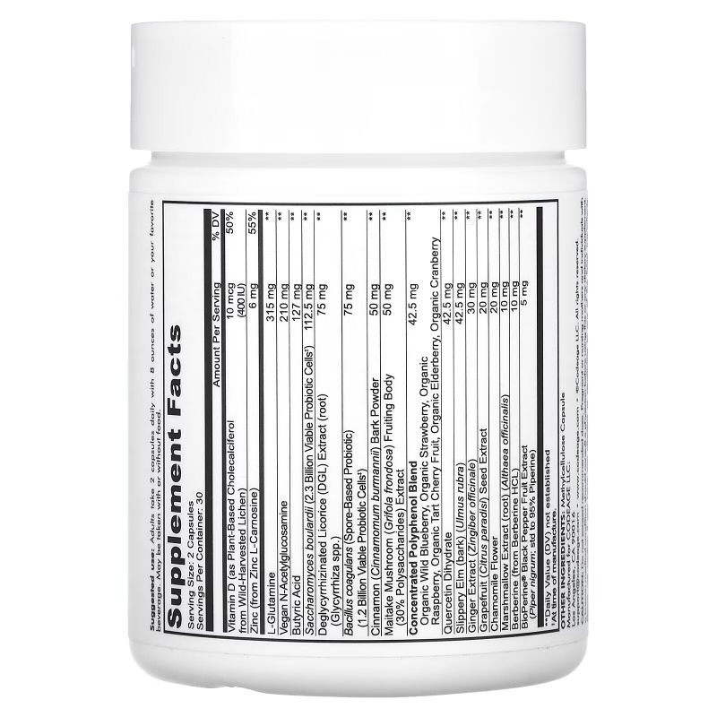 Codeage, Digestion, Leaky Gut Formula, 60 Capsules