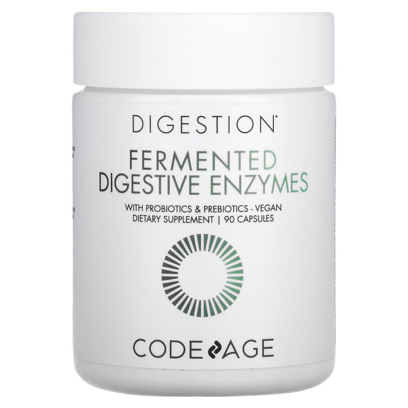 Codeage, Fermented Digestive Enzymes with Probiotics & Prebiotics, Vegan, 90 Capsules