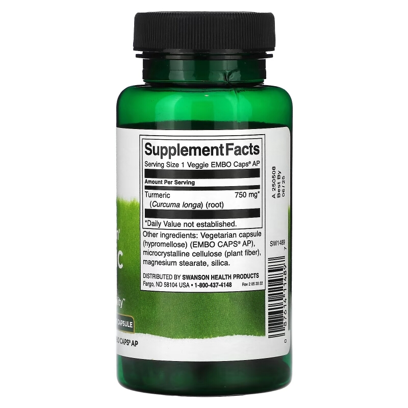Swanson, Full Spectrum Turmeric, 750 mg, 60 Veggie Embo Caps AP